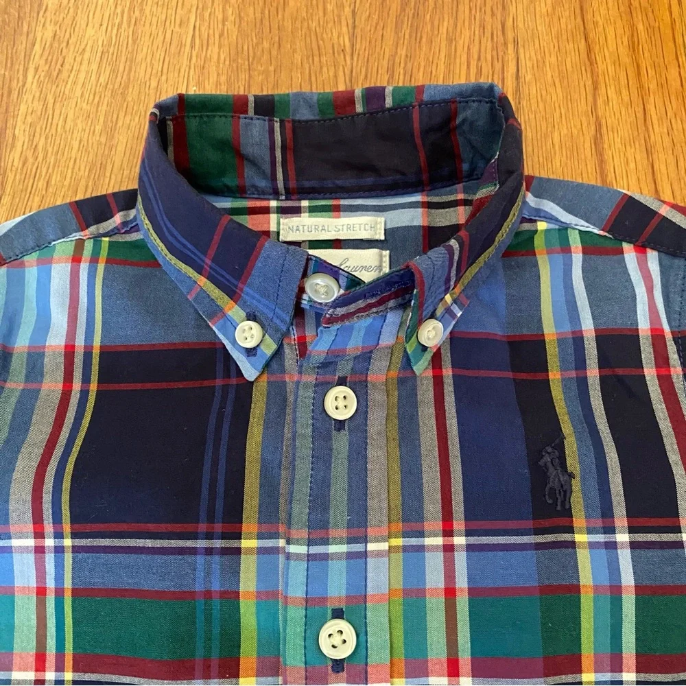 Ralph Lauren Kids Plaid Long Sleeve Shirt and chino Pants Set